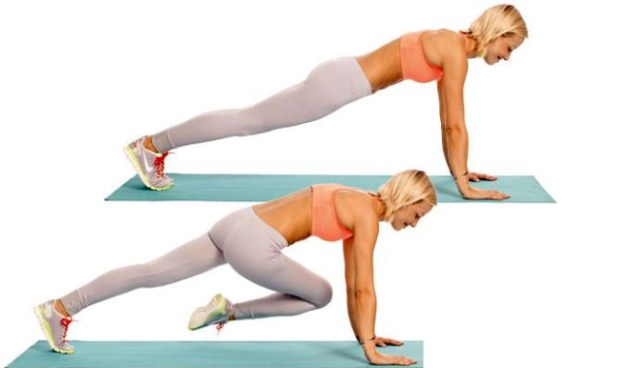 Abdominal muscle workout for women. Lower press exercises