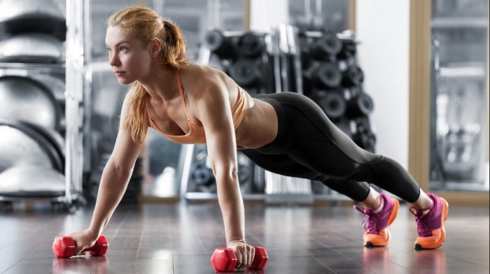 Exercises with dumbbells for women, girls for the back, arms, chest muscles, buttocks, abs, at home for beginners