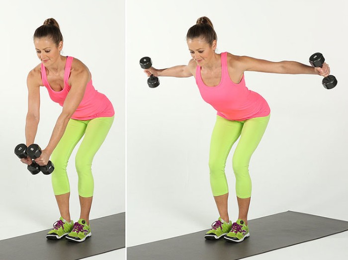 Exercises with dumbbells for women, girls for the back, arms, chest muscles, buttocks, abs, at home for beginners