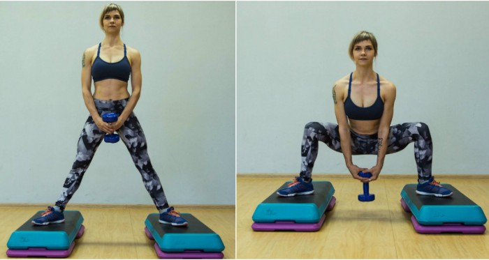 Exercises with dumbbells for women, girls for the back, arms, chest muscles, buttocks, abs, at home for beginners