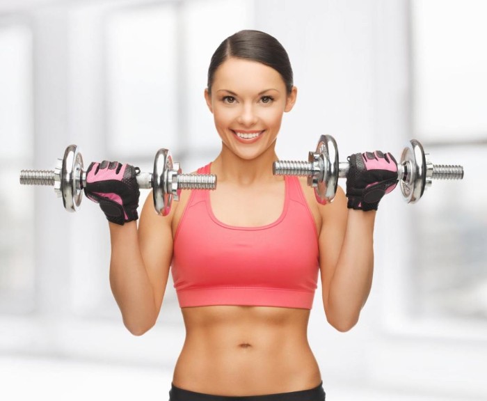 Exercises with dumbbells for women, girls for the back, arms, chest muscles, buttocks, abs, at home for beginners