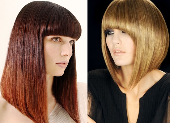 Haircuts for long hair with bangs. Beautiful female hairstyles for an oval, round face, who are over 30. Photo