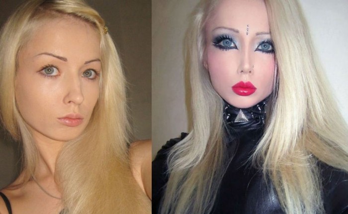 Lukyanova Valeria before and after plastics. Photo of the girl Barbie (Amatue) on Instagram, Vkontakte