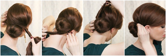 Bundle with a donut for long, medium, short hair. How to make a beautiful bundle. Photo, video