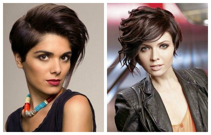 Pixie haircut for short and medium hair for women. Photo, front and back views, a diagram of how to cut, who suits