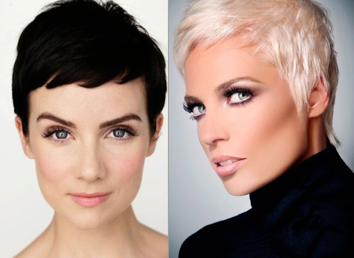 Pixie haircut for short and medium hair for women. Photo, front and back views, a diagram of how to cut, who suits