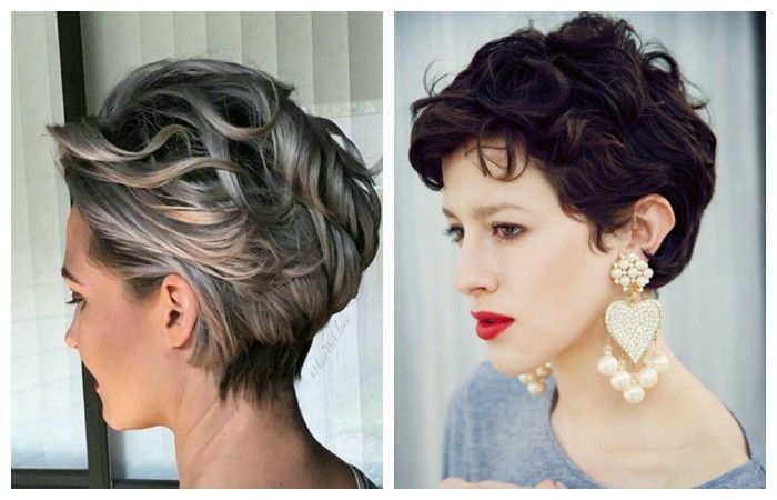 Pixie haircut for short and medium hair for women. Photo, front and back views, a diagram of how to cut, who suits