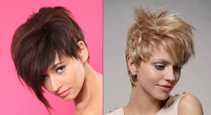 Pixie haircut for short and medium hair for women. Photo, front and back views, a diagram of how to cut, who suits