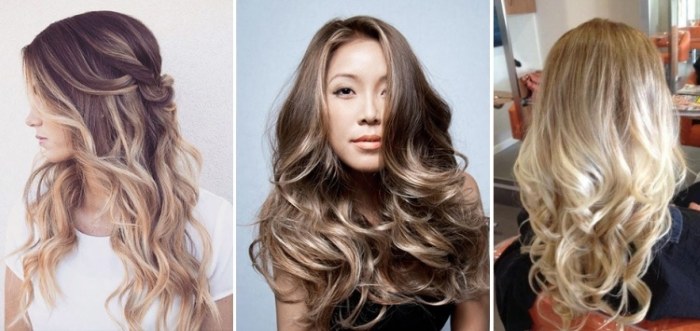 Hair color trendy in 2020. Photo of fashion trends for blondes, brunettes of the spring, summer, autumn, winter season