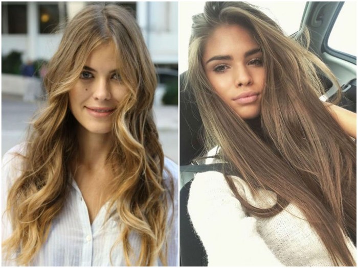 Hair color trendy in 2020. Photo of fashion trends for blondes, brunettes of the spring, summer, autumn, winter season