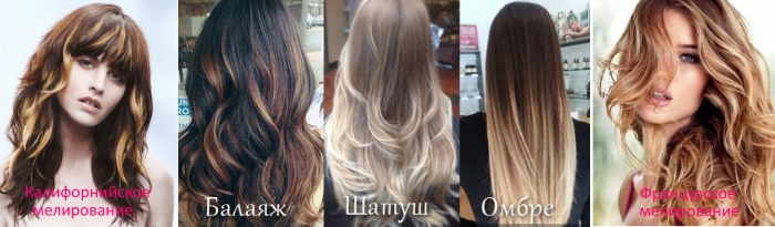 Hair colors. Photos and names of colors, shades, fashion trends of dyeing for women, highlighting