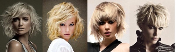 Bob haircut for short hair photo, front and back view. Bob bob with lengthening, bangs