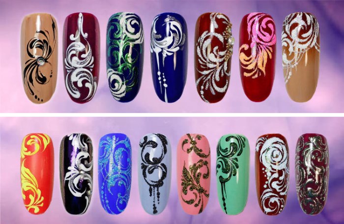 Monograms on the nails step by step.Design, how to draw gel polish, dots, scheme for beginners. A photo