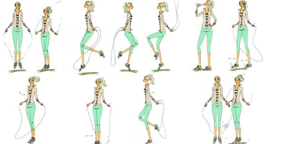 Rope exercises for slimming the abdomen, sides, buttocks, legs. Results for women, men, photos