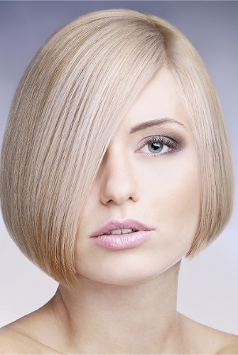 Bob bob for short hair with lengthening, on a leg, graduated. Suitable for, photo, front and back view