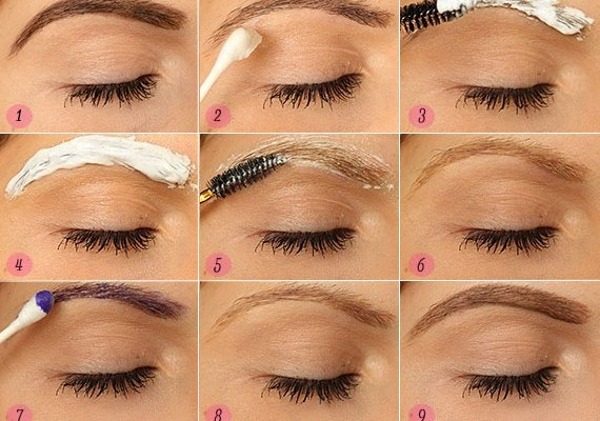 How to paint eyebrows with eyebrow shadows, paint, henna, pencil. Photo instructions