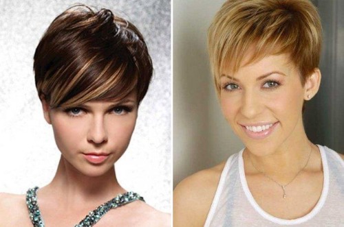 Highlights for dark hair of medium length, short hair. A photo