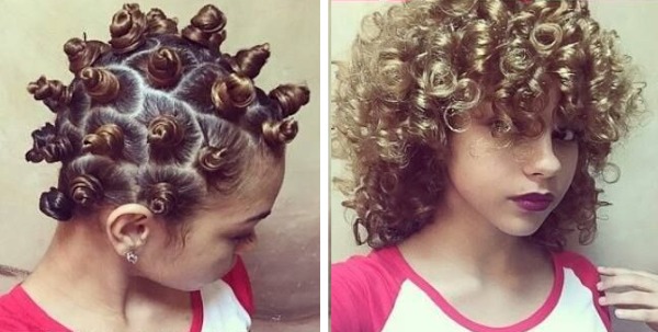 Acconciatura alla moda per capelli medi con frangia, ricci dritti e ricci belli. Istruzioni passo passo con foto