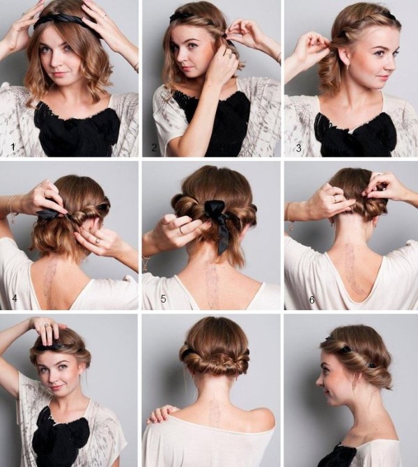 Evening hairstyles for short hair. Beautiful new items 2020, photo. How to do it yourself at home