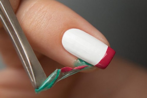 Nail design with tape for short and long nails. Photos, ideas with rhinestones, scotch tape. Master class: how to make a manicure with gel polish