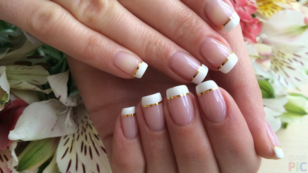 Nail design with tape for short and long nails. Photos, ideas with rhinestones, scotch tape. Master class: how to make a manicure with gel polish