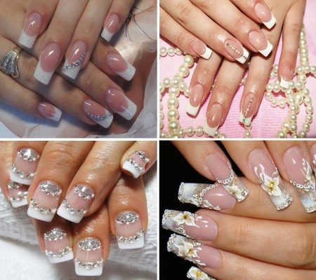 Design with rhinestones on the nails. Photos on the hands, feet, how to properly and beautifully fix the gel with varnish. Ideas and novelties of manicure