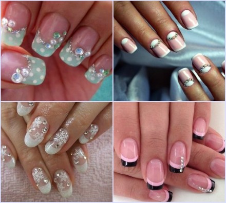 Design with rhinestones on the nails.Photos on the hands, feet, how to properly and beautifully fix the gel with varnish. Ideas and novelties of manicure