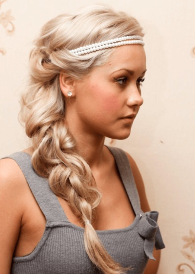 Greek hairstyle for long hair with a bandage. Step by step instructions with photo