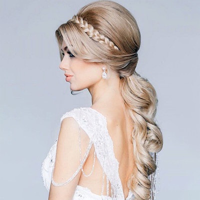 Greek hairstyle for long hair with a bandage. Step by step instructions with photo