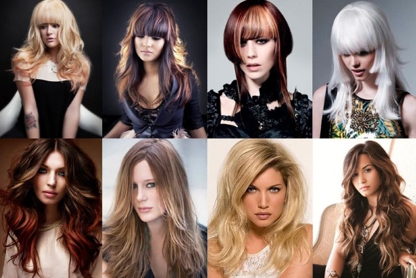 Cascading haircuts for long hair with bangs, no bangs, oval face, photo