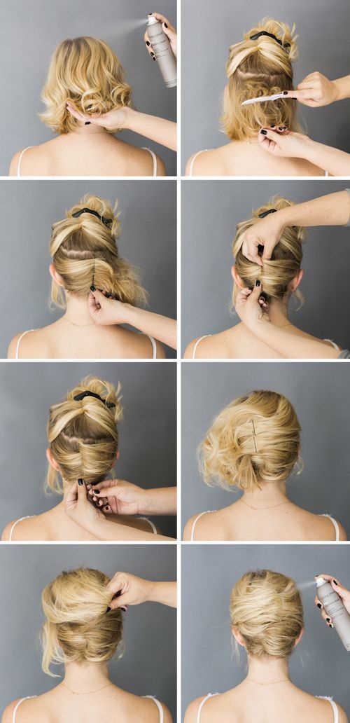 Beautiful hairstyles for short hair. Fast and easy styling in 5 minutes