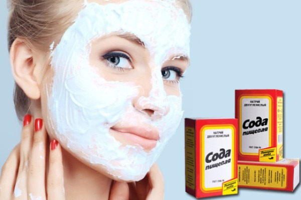 Face mask with baking soda for wrinkles, acne, blackheads, age spots. Recipes and home use