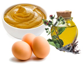 Maschere per la crescita dei capelli con senape. Ricette con zucchero, miele, olio di bardana