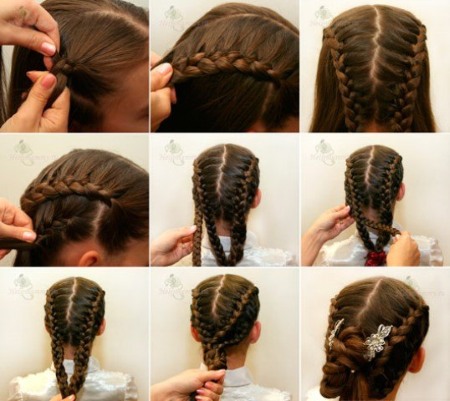 Weaving braids for medium hair for yourself and for children: beautiful, voluminous. Step-by-step instructions with photos for beginners