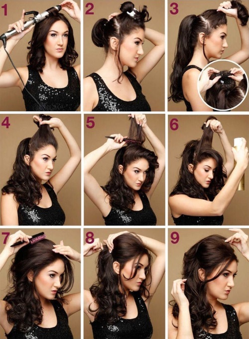 Hairstyles for medium hair for a celebration. DIY beautiful styling ideas in stages, with and without bangs. A photo