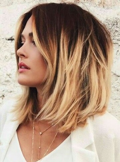 Light hair coloring. Photo for short, medium hair, natural color