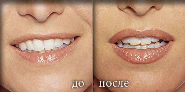 Lip tattoo with shading: natural color, 3D, miass, caramel, photo