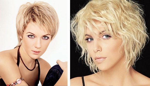 Asymmetric haircuts for women for short hair for a round face, oval, triangular. Photo, front and back views