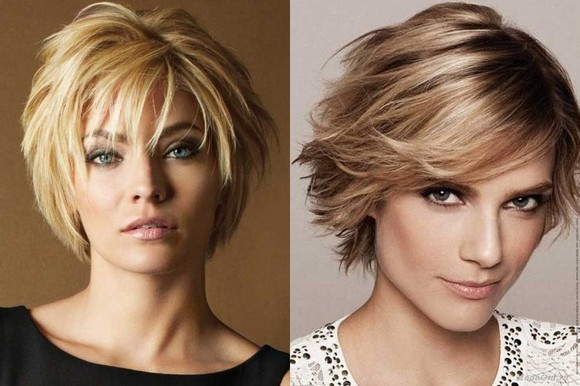 Asymmetric haircuts for women for short hair for a round face, oval, triangular. Photo, front and back views