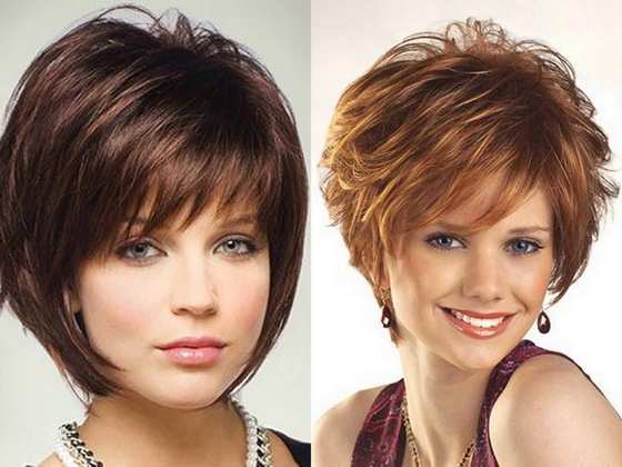 Asymmetric haircuts for women for short hair for a round face, oval, triangular. Photo, front and back views