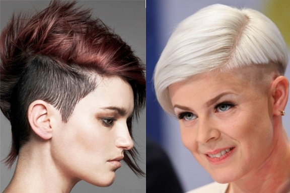 Asymmetric haircuts for women for short hair for a round face, oval, triangular. Photo, front and back views