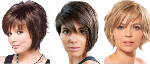 Asymmetric haircuts for women for short hair for a round face, oval, triangular. Photo, front and back views