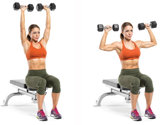 Basic exercises for women for pectoral muscles with dumbbells, barbell, kettlebell, expander, for body weight