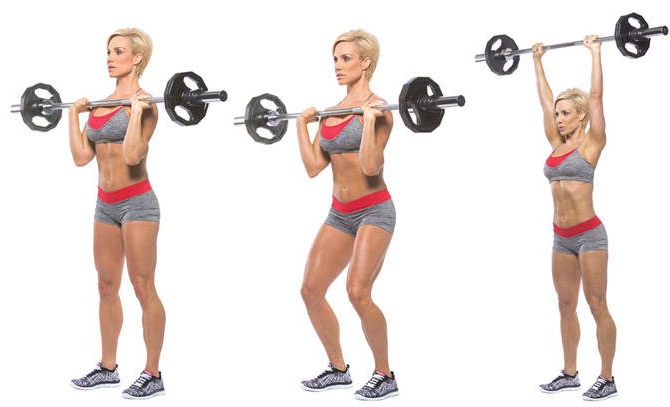 Basic exercises for girls on the shoulders with their own weight, dumbbells, barbell, kettlebell, expander, at home and in the gym