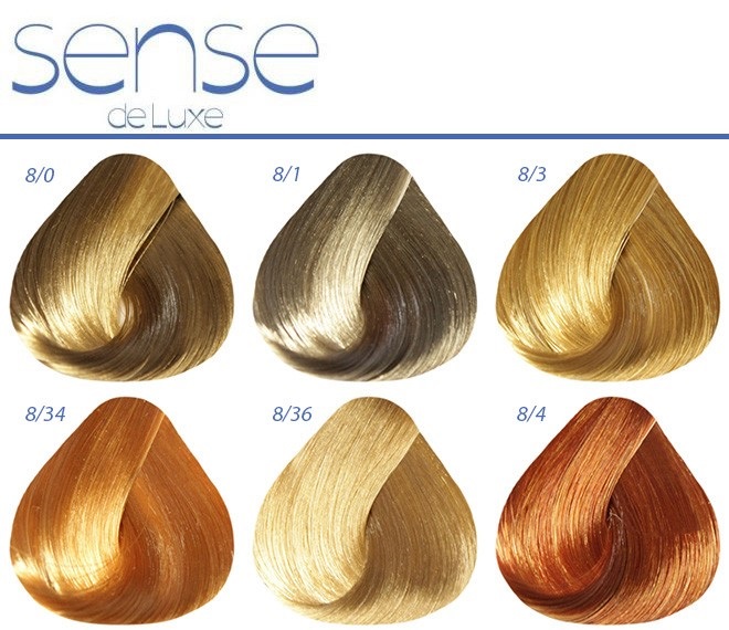 Estelle paint. Color palette, hair photo: numbers, names of shades of all series: Deluxe, Blond, Essex, Princesses, Couture, Newton