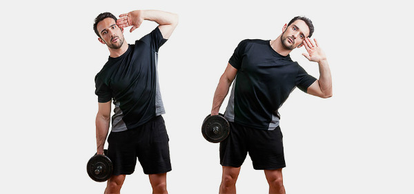 Dumbbell exercises at home. Training program for women and men: pumping up arms, body muscles, weight gain