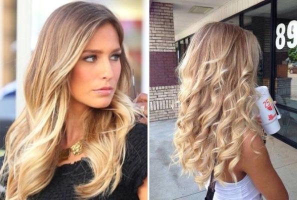 Balayage per capelli biondi di media lunghezza, corti, lunghi, tecnica di tintura con oscuramento, foto