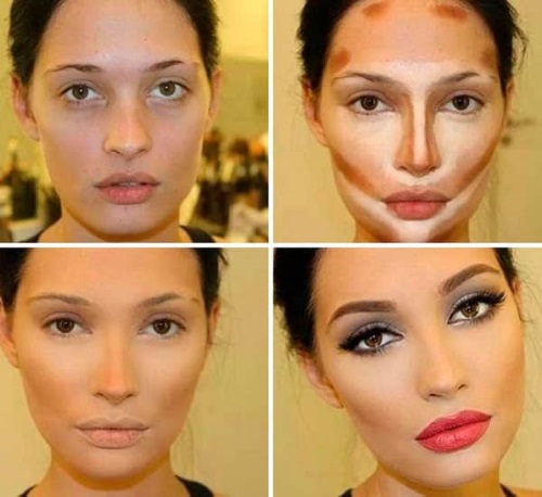 The sequence of applying makeup on the face. Step by step instructions with photos and pictures. Contouring lessons for beginners