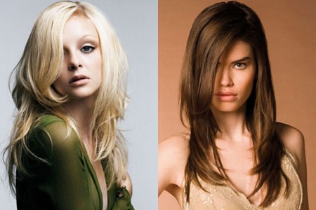 Stylish haircuts for women for long hair by face type, with and without bangs. New items 2020, photo