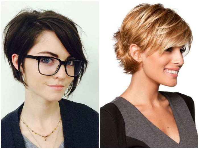 Fashionable women's haircuts in 2020 for short hair. Photo, front and back views